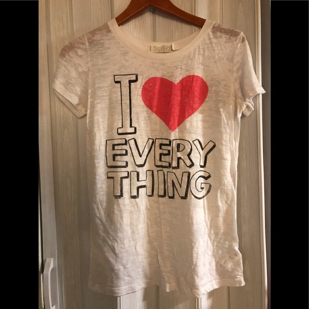 I heart everything graphic tee worn once